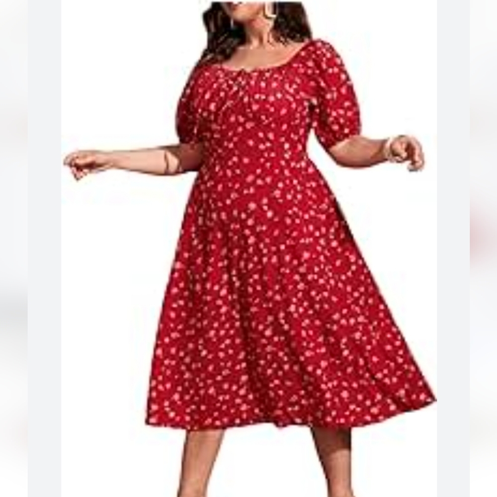 NWT City Chic Red Flower Dress